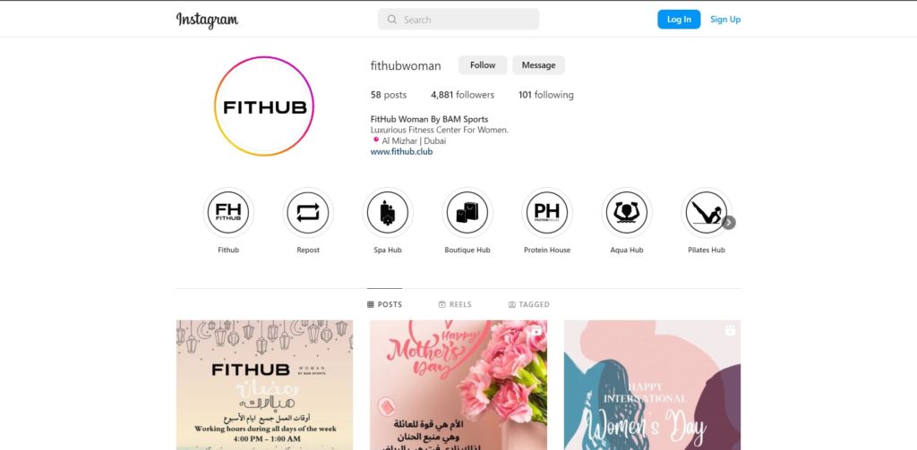 FitHub Woman's Homepage