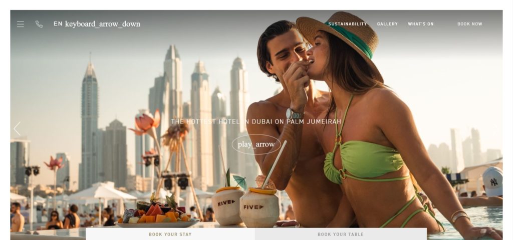 Five Palm Jumeirah's Homepage