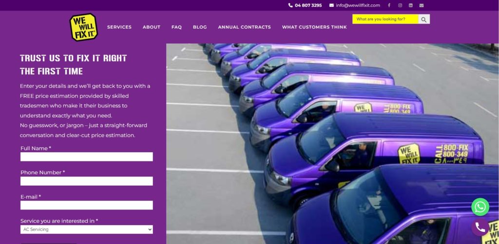 We Will Fix It's Homepage