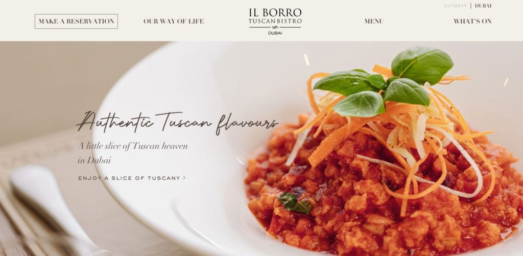 Il Borro Tuscan Bistro's Homepage