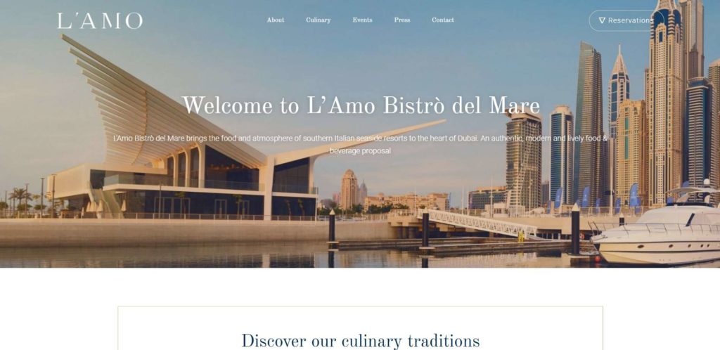 L’Amo Bistro del Mare's Homepage