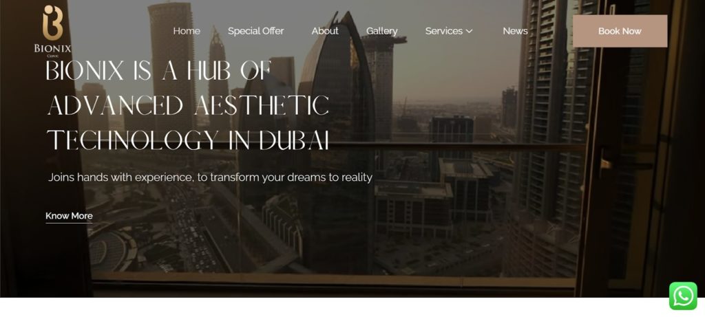 Bionix Clinic's Homepage