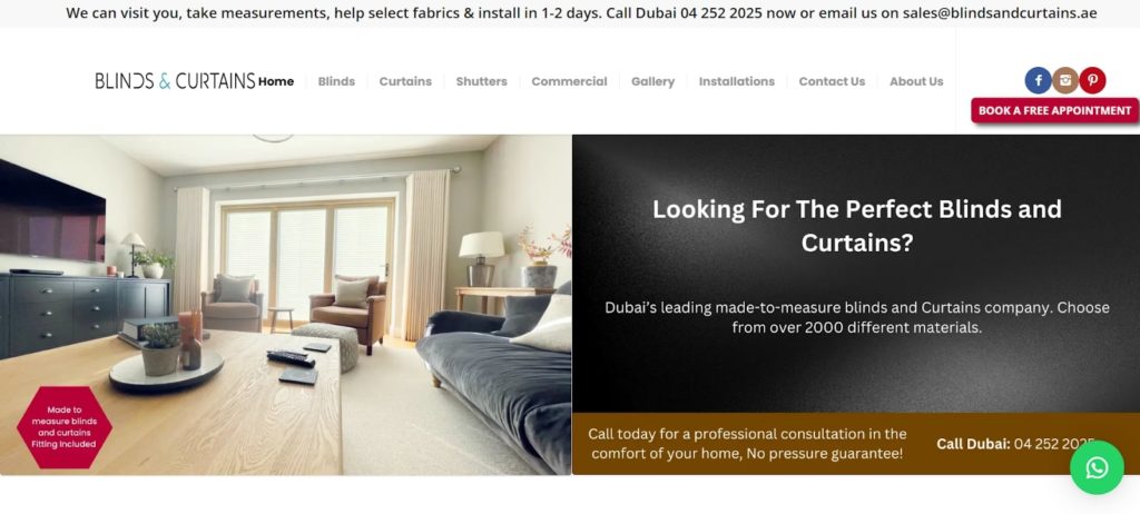Blinds & Curtains Dubai's Homepage