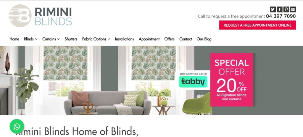 Rimini Blinds Homepage