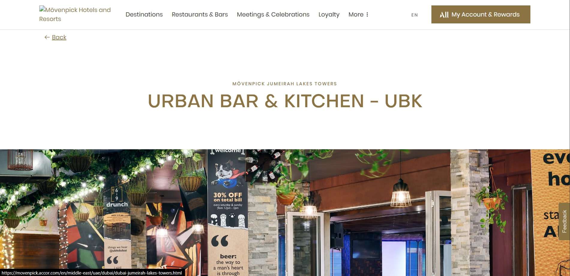 Urban Bar & Kitchen's Homepage