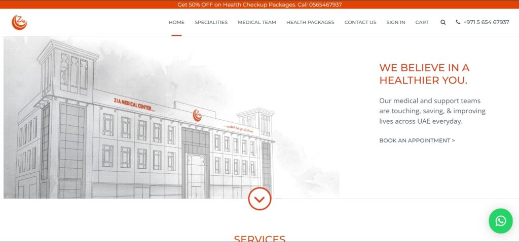 Zia Medical Center's Homepage