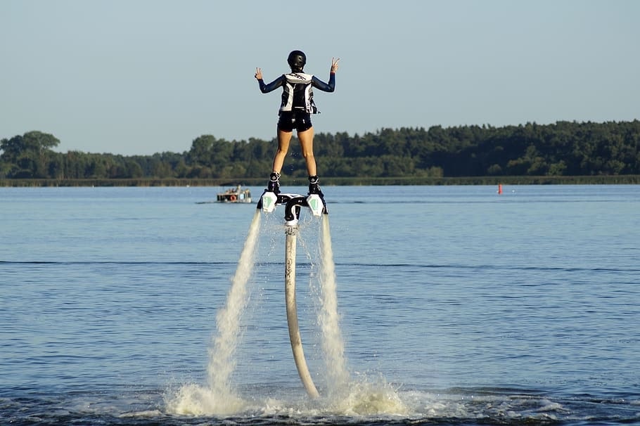 Experience the thrill of Flyboarding at Hydro Water Sports