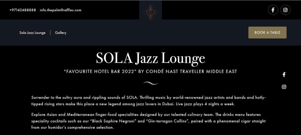Sola Jazz Lounge's Homepage