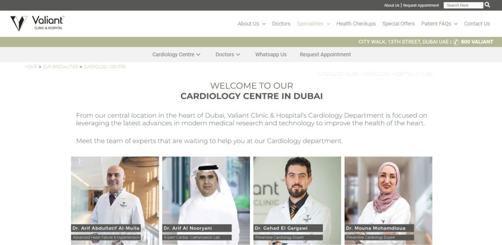 Valiant Clinic & Hospital's Homepage