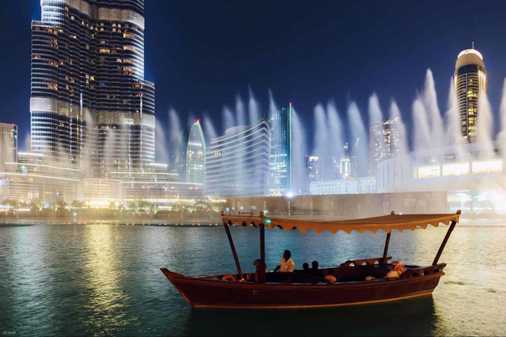 Ride the Abra on the Dubai Fountain Lake