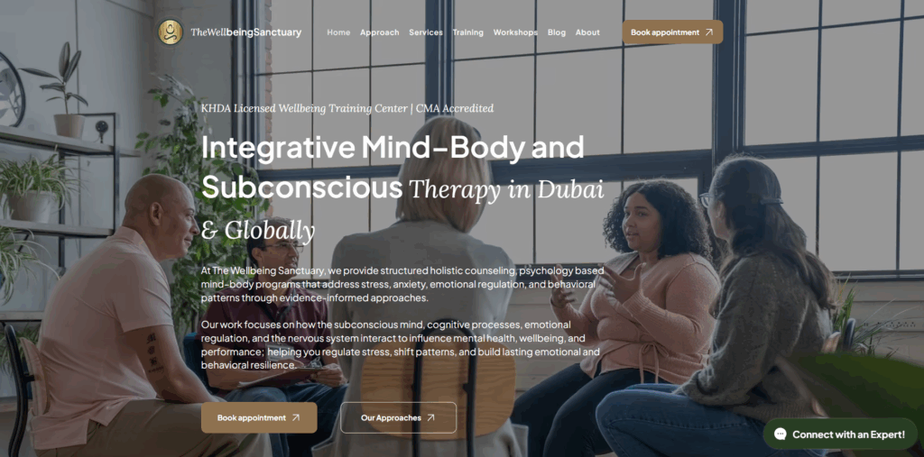 The Wellbeing Sanctuary homepage